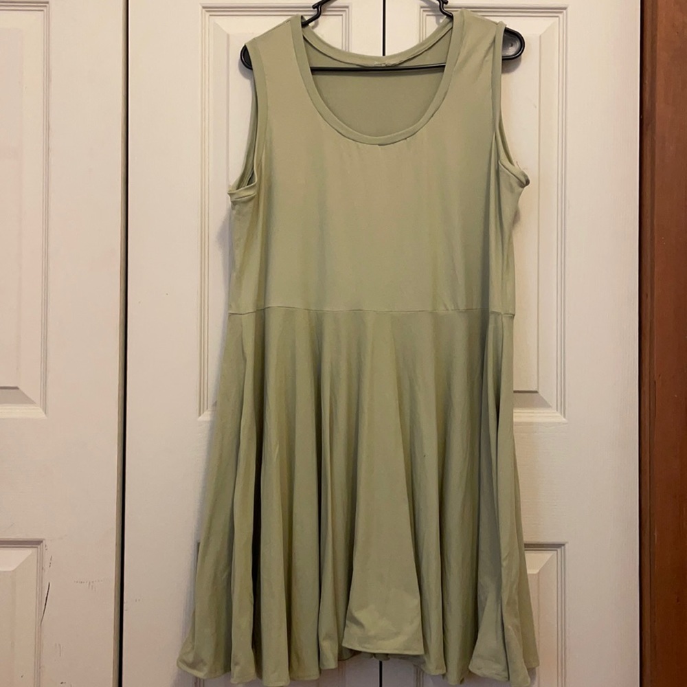 HANDMADE Sage Green skater dress 👗